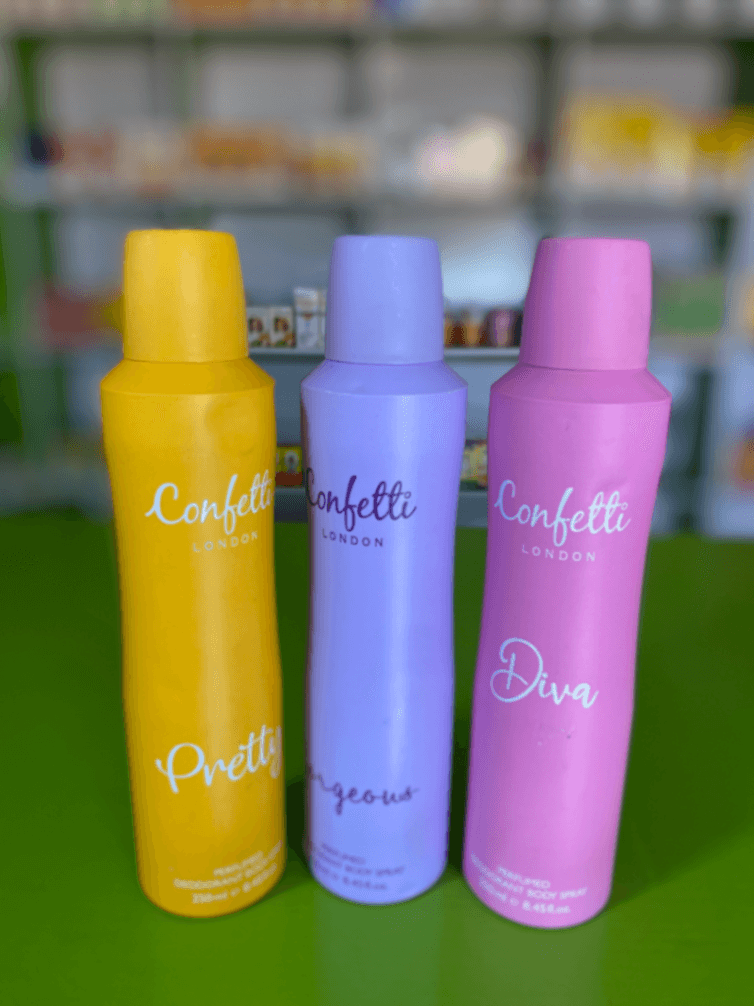 Confetti body spray and perfume