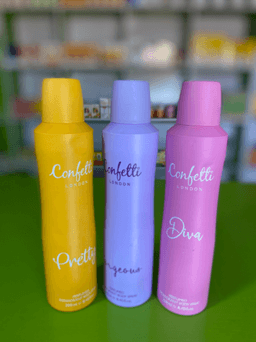 Confetti body spray and perfume